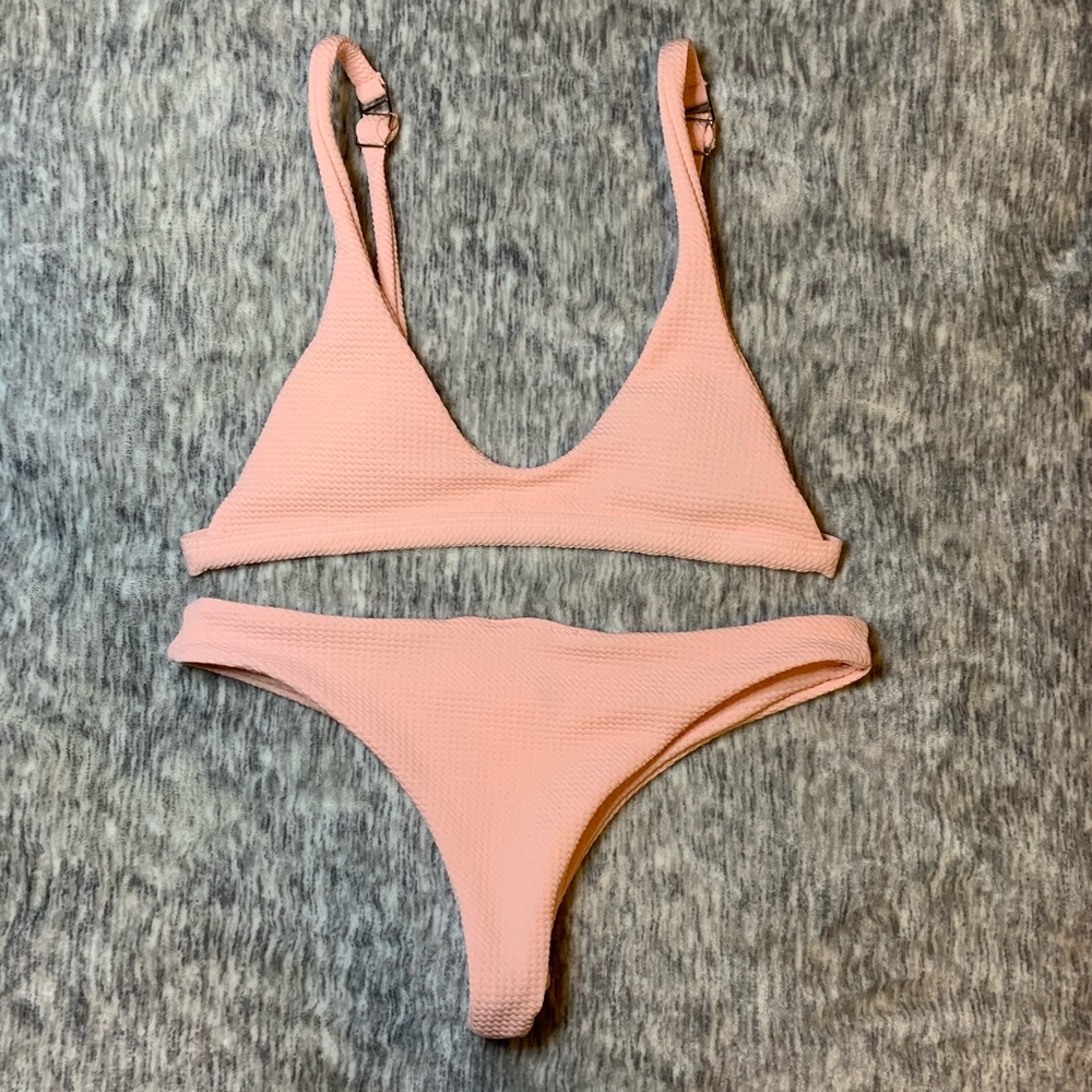 Zaful low waisted padded scoop bikini set - Picture 1 of 5